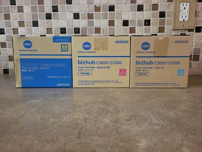 SET OF 3 GENUINE KONICA MINOLTA TNP48C TNP48M TNP48Y CMY TONER CARTRIDGES ULA3-1