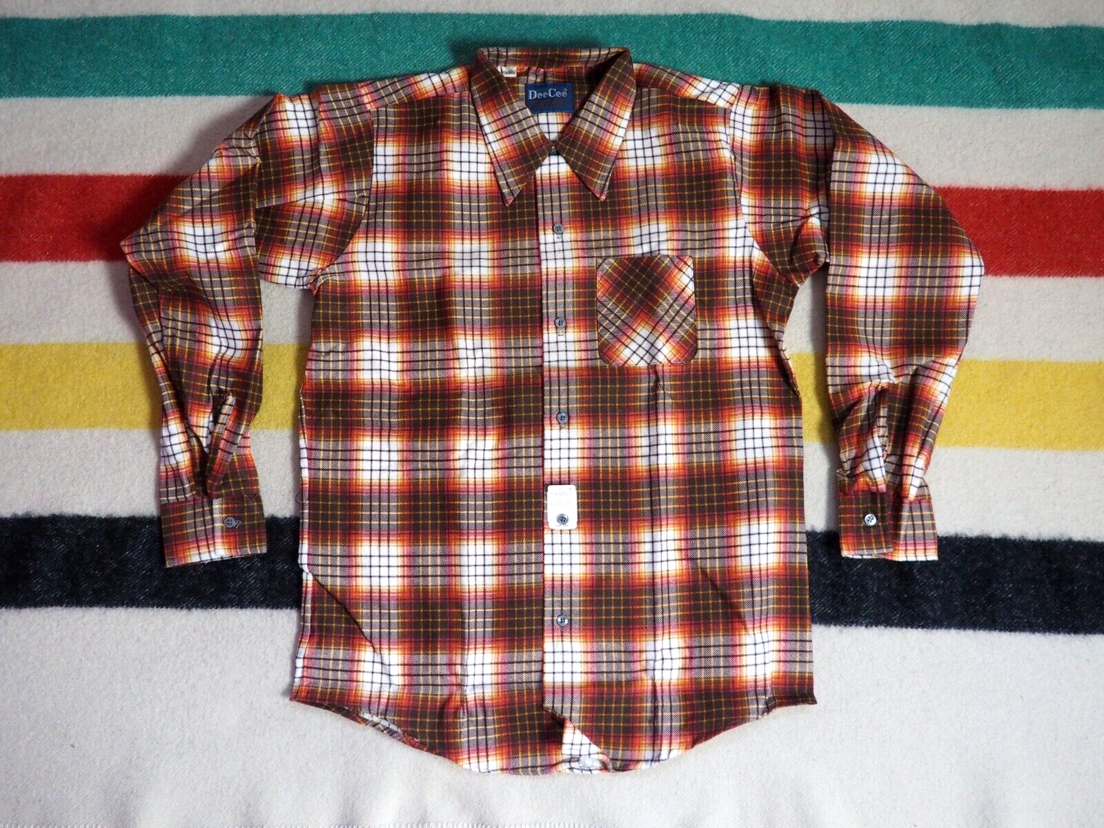 VTG 70s DEE CEE DC Rustic Shadow Plaid 50/50 Pocket Flannel VTG 70s DEE CEE DC Rustic Shadow Plaid 50/50 Pocket Flannel
