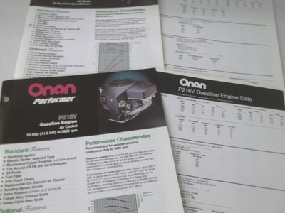 Onan gasoline engine P216V P224 brochure