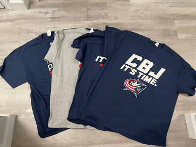 Four Columbus Blue Jackets 2018-19 NHL Playoffs Shirt Stadium Giveaways New SzXL