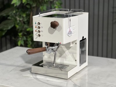 QUICK MILL PIPPA TANK 1 GROUP ESPRESSO COFFEE MACHINE BRAND NEW WHITE & TIMBER