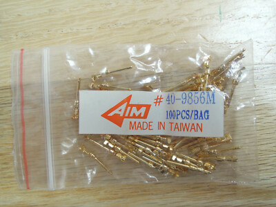 65pcs Male Pin Crimp D-Sub Connector Plug Gold Plated 40-9856M AIM Cinch