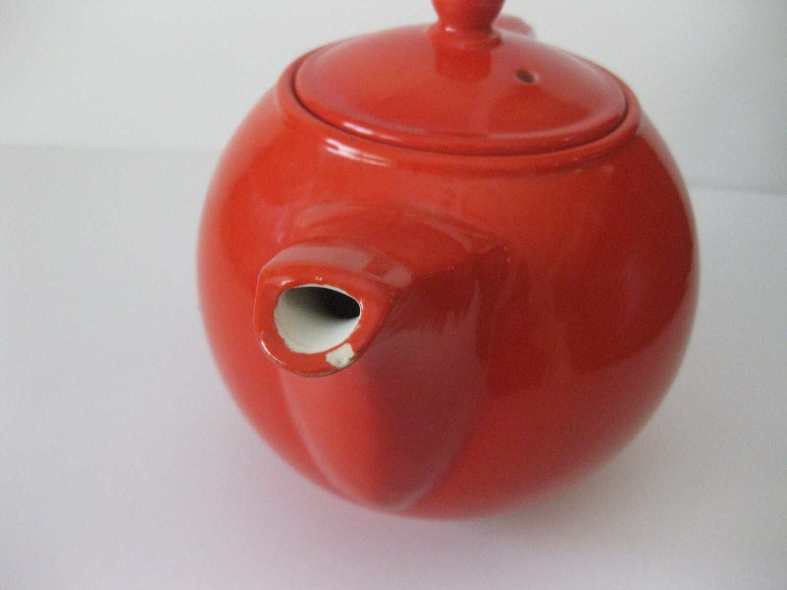 Hall China Red GLOBE Teapot Hard-to-Find