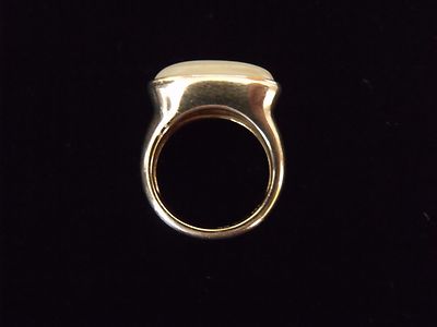 CUTE VINTAGE STERLING SILVER MOP MOTHER OF PEARL RING SIZE 5.5
