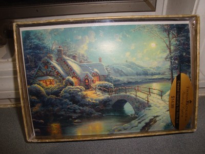 NEW DAYSPRING THOMAS KINKADE PAINTER OF LIGHT 16 CARDS/ENV CHRISTMAS MOONLIGHT