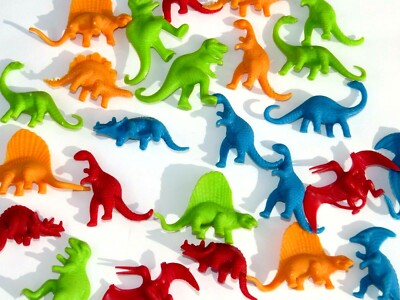 Large Lot Of 25 Pieces Dinosaurs Dinos Plastic PVC Toy Figures 25 pc