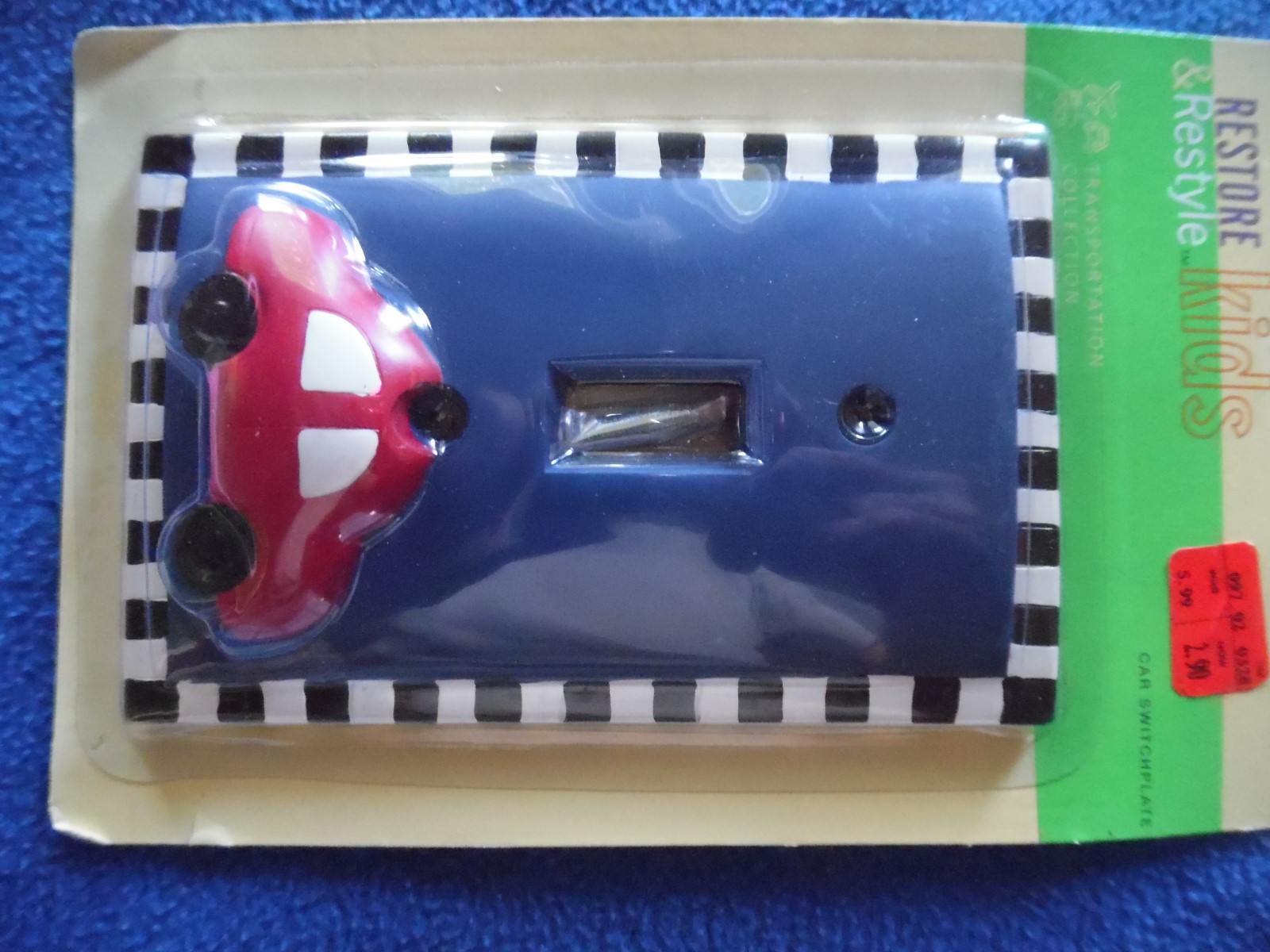 Lot 3 NEW switch plate covers. car Interstate sign switchplate symbol blue red