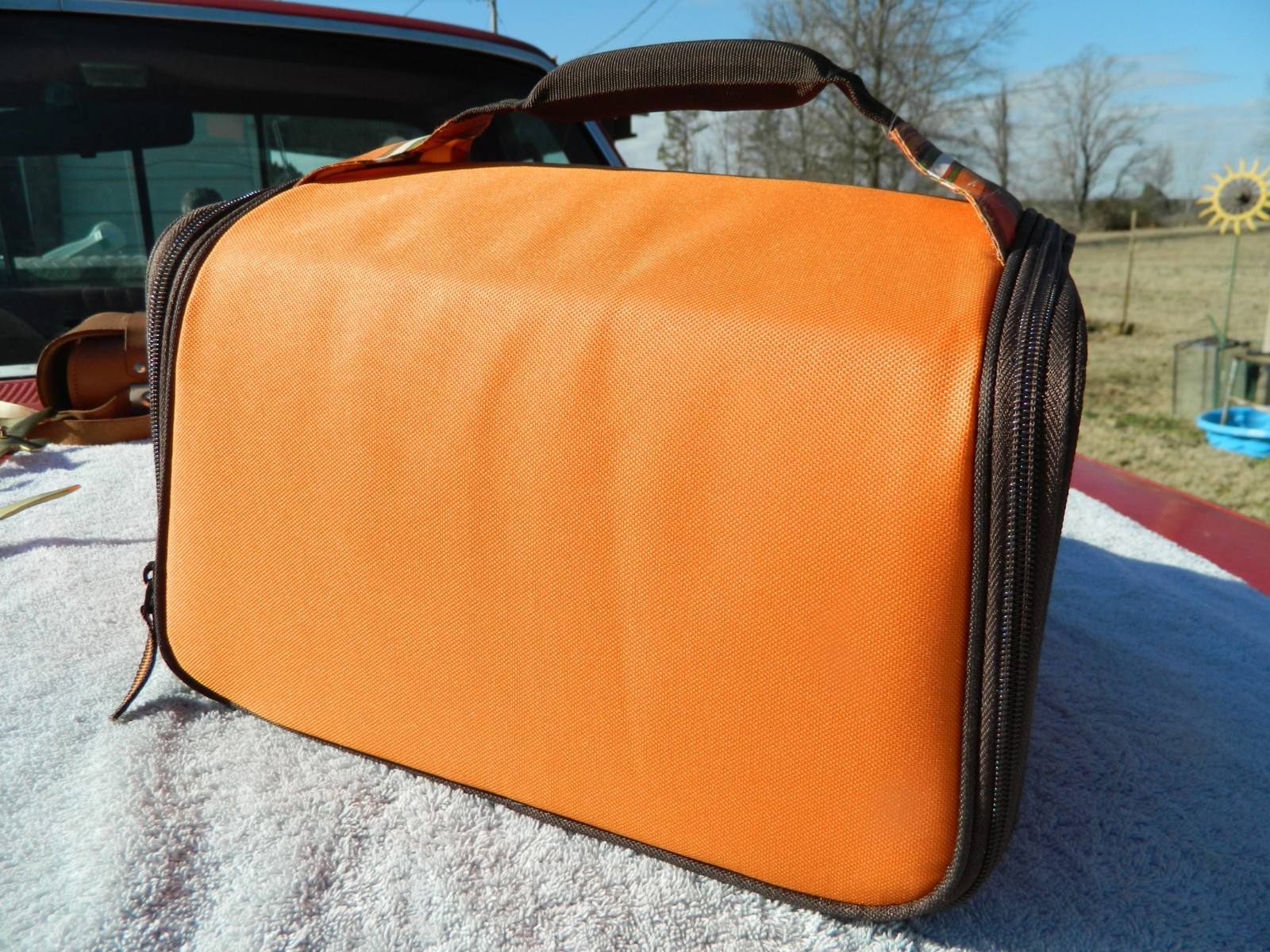 Rachel Ray Stow-A-Way Potluck Thermal Insulation Bag Orange Travel