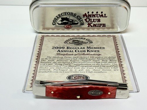 CASE XX CLUB CCC REGULAR 2009 DARK RED BONE TEXAS JACK KNIFE CASE XX CLUB CCC REGULAR 2009 DARK RED BONE TEXAS JACK KNIFE