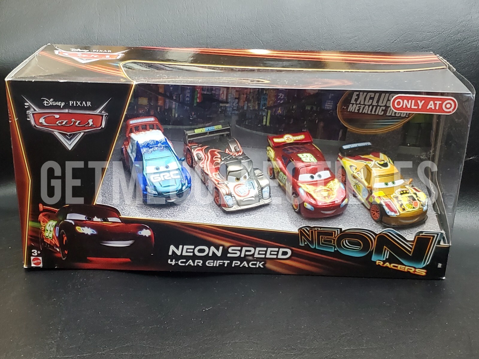 ミニカー NEON RACERS MAX SCHNELL & RAOUL CAROULE Pixar Cars with Neon Lightning McQueen Max Schnell Raoul