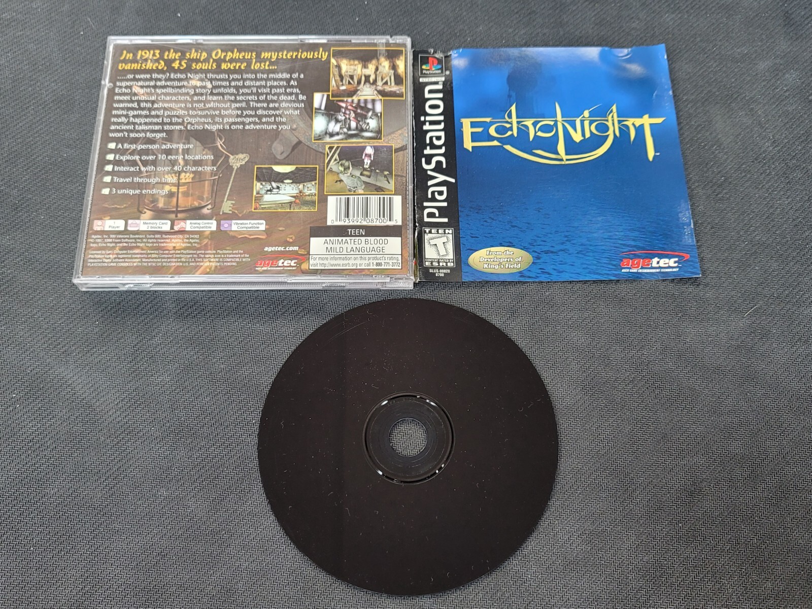 Echo Night for Sony PlayStation 1 PS1 Complete Great Shape