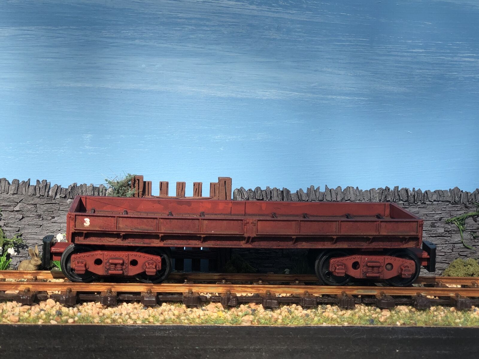 Gn15 Narrow Gauge bogie plate wagon - comes with bogie wheels and NEM pockets - Picture 1 of 10