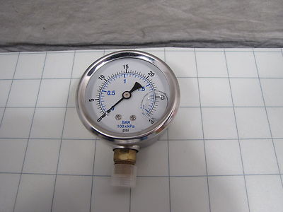 PIC Gauge SEC-201L-254C 2-1/2'' Face Stainless Steel Case 0-30PSI/kPa/bar 1/4'' LM