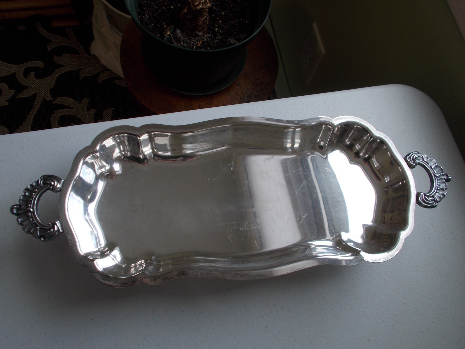 Vintage Poole Silver Footed Bread Tray + An Unknown Tray
