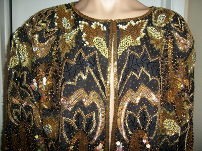 TJ WEAR CARDIGAN JACKET BLAZER SZ 3X GLASS BEADED WEDDING MOTHER OF BRIDE GROOM