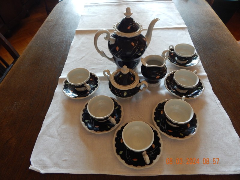 Mokka- Service Katharina Weimar Porzellan 1960er Jahre Vintage 6personen