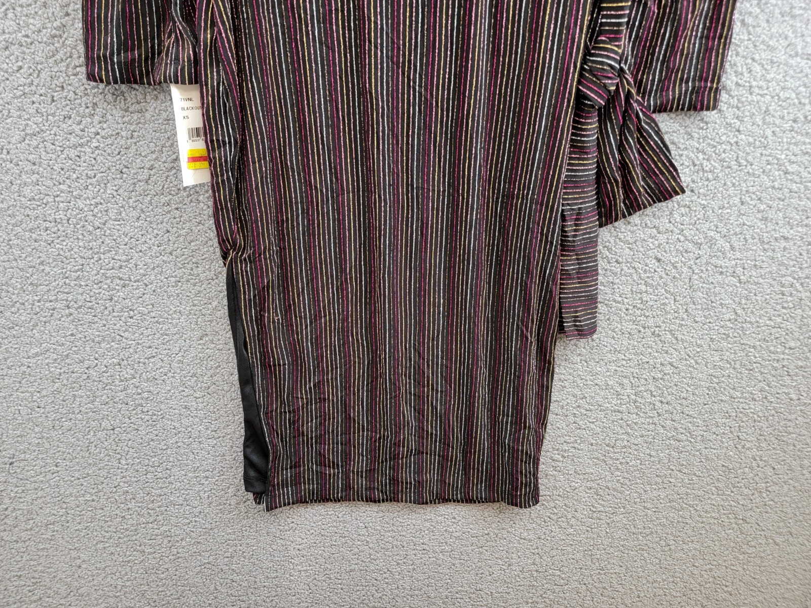 French Connection Paula Keyhole Midi Dress Women's XS Blackout Multi Round Neck - Picture 12 of 16