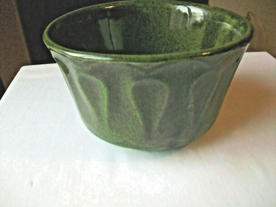 VINTAGE MCCOY FLORALINE SWIRL UTILITY BOWL PLANTER #506  5 3/4'' GLOSSY GREEN  NM