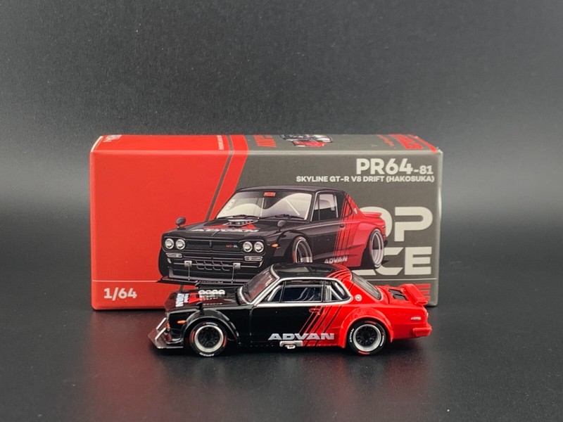 Pop Race Nissan Skyline GTR V8 Drift Hakosuka ADVAN 1/64