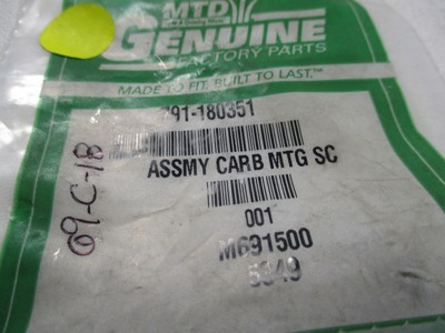 New Genuine OEM Cub Cadet 791-180351 ASSY, CARBURETOR MO Replacement Part