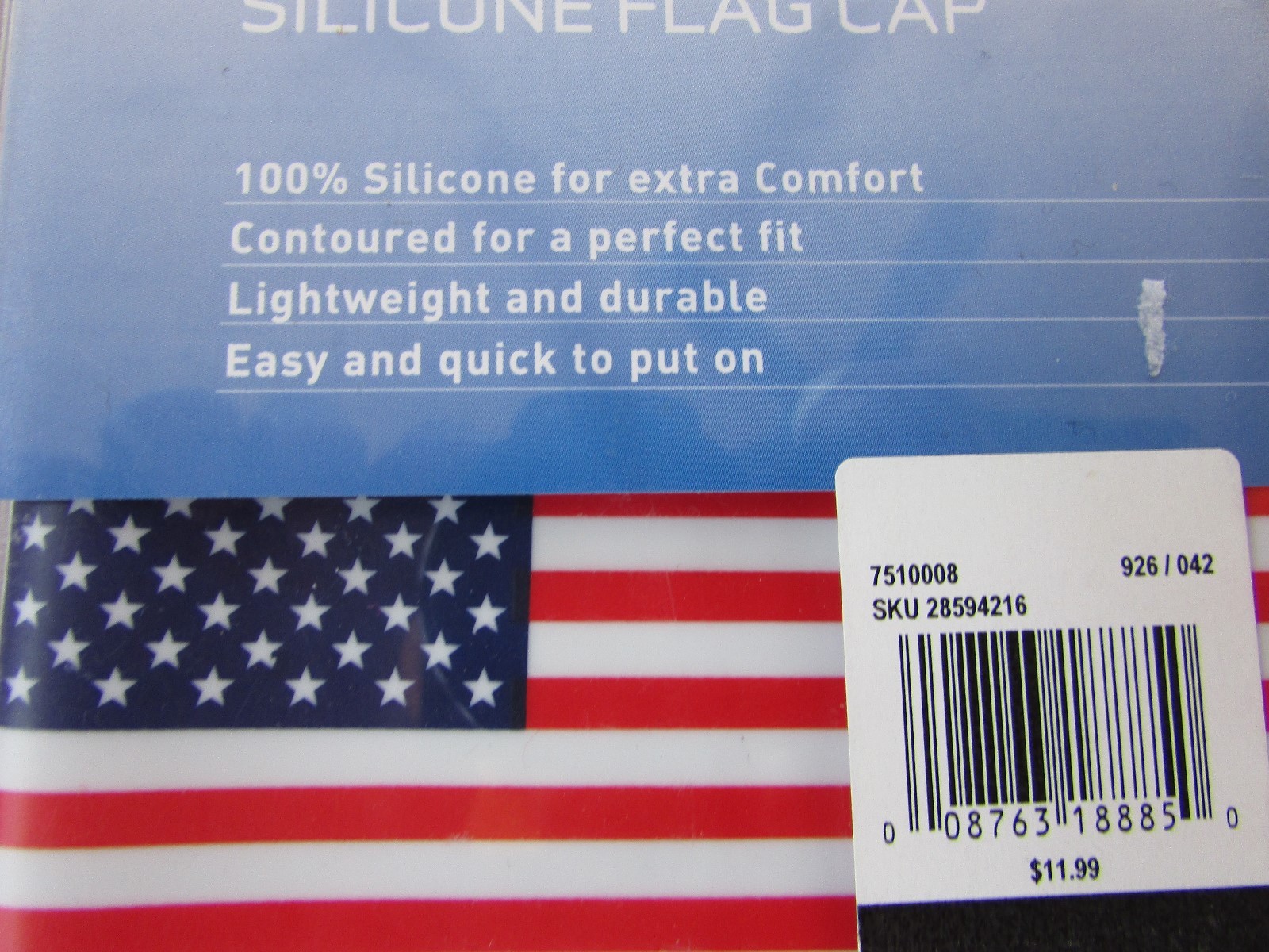 SPEEDO USA Flag Swimming Cap Silicone Adult One Size Stretch NEW