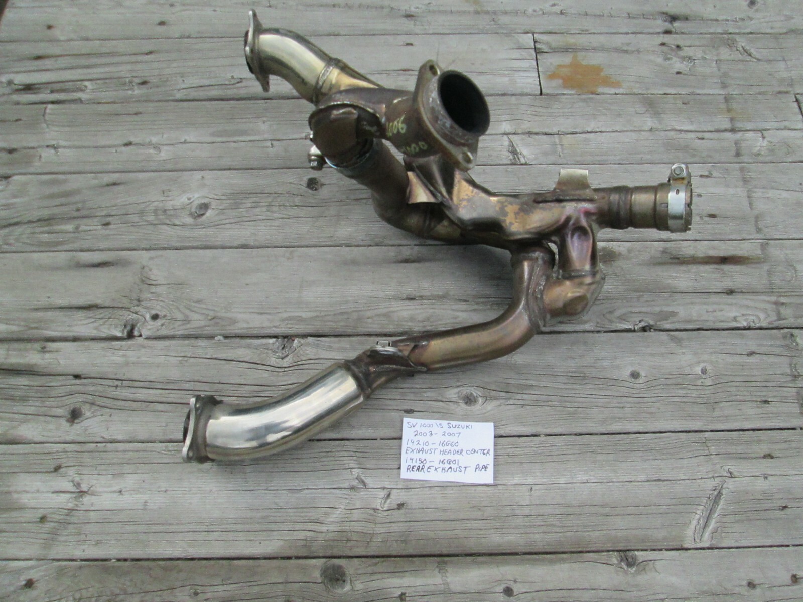 SV1000 / S CENTER MID EXHAUST PIPE , 14210-16G00 , REAR HEADER PIPE 14150-16G01 SV1000 / S CENTER MID EXHAUST PIPE , 14210-16G00 , REAR HEADER PIPE 14150-16G01