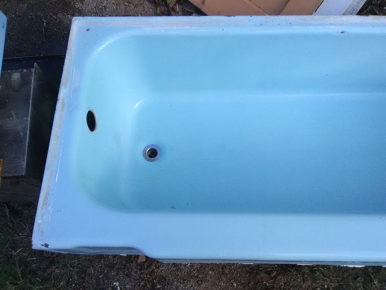 Mid Century Matching Cast Iron  Blue Tub & Ceramic Rheem September 11, 1963 Sink
