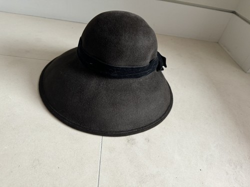 MAKINS S M SOFT BEAVER FELT FEDORA WIDE BRIM BROWN New York Cashmere Bow