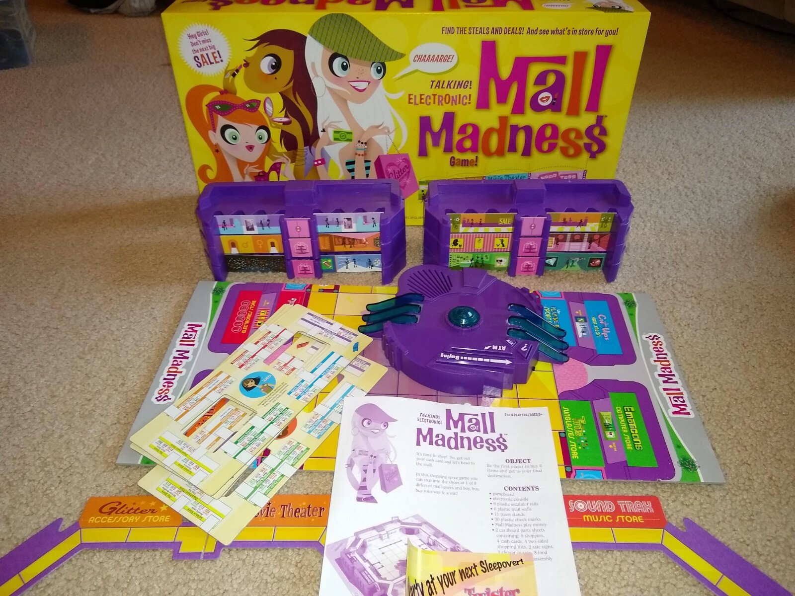 Electronic Talking Mall Madness Board Game 2004 100% Complete Original Box