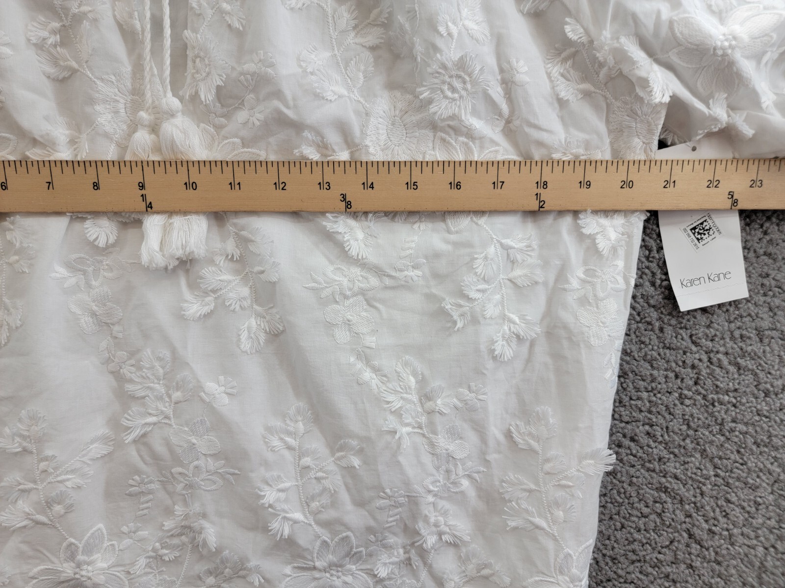 Karen Kane Embroidered Tassel Shift Dress Women's S Off White Pullover Style - Picture 6 of 16