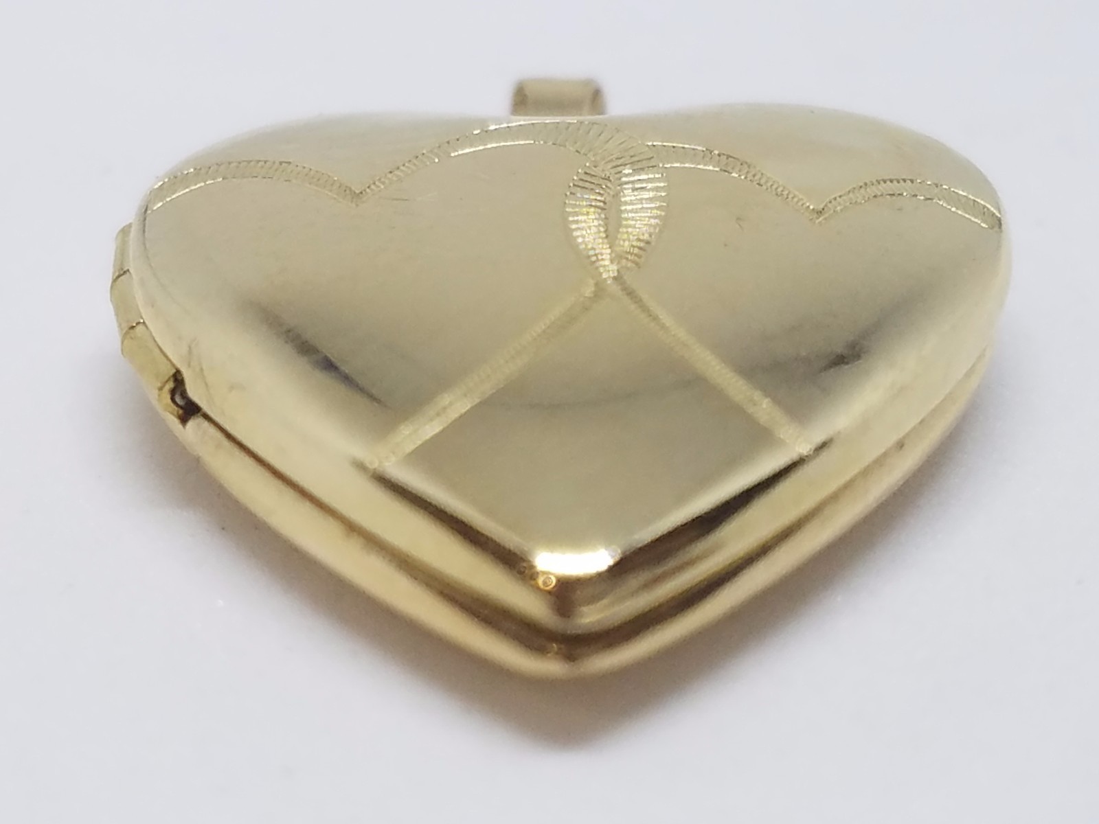 Pre-owned Handmade Gold Locket Heart Love Pendant Real Solid 14k Charm Yellow Necklace Gift Her 1" In Yellow Gold