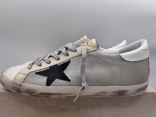Pre-owned Golden Goose Super-star Men's Sneakers Light Silver/milk/black Eu 45 Us 12 $565