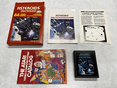 NICE Atari VCS 2600 Game Complete in Original Box 1981 Asteroids Matching Label