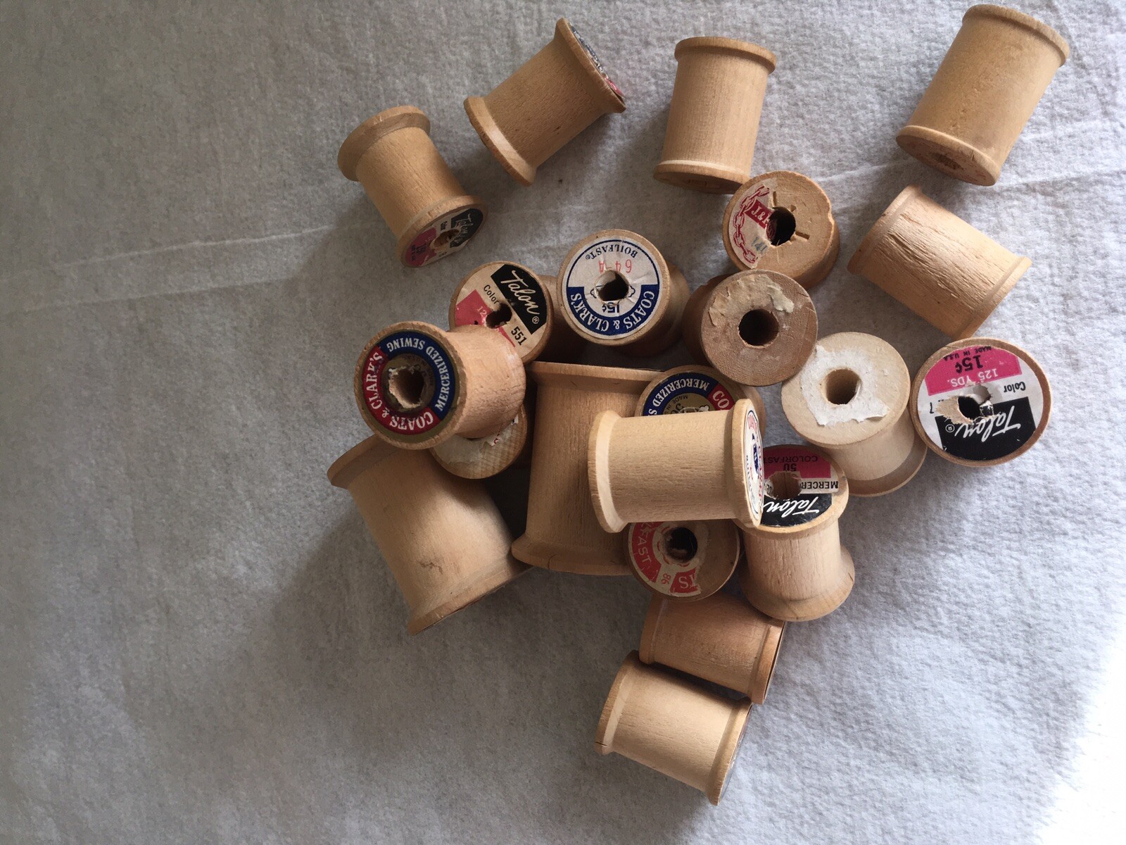 Vintage Wooden Thread Spools  Qty 21