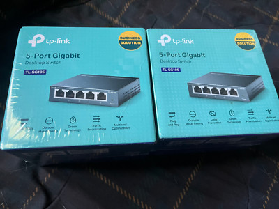 TP-LINK TL-SG1005P 5-Port Desktop Switch Lot of 2 Units