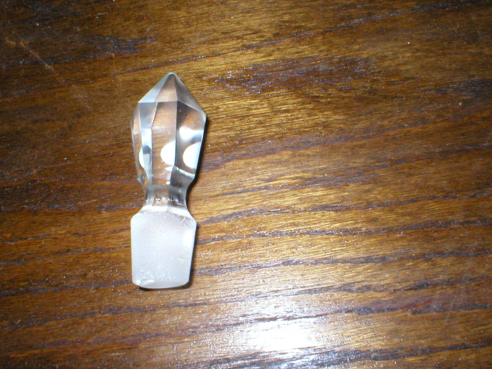 VTG Clear Crystal Cut Glass Bottle Cruet Stopper 3