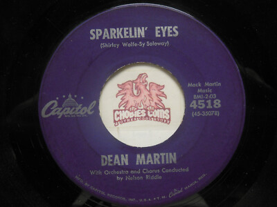 Dean Martin   Sparkelin' Eyes / Tu Sei Bella, Signorina, 45 RPM VG (PB)