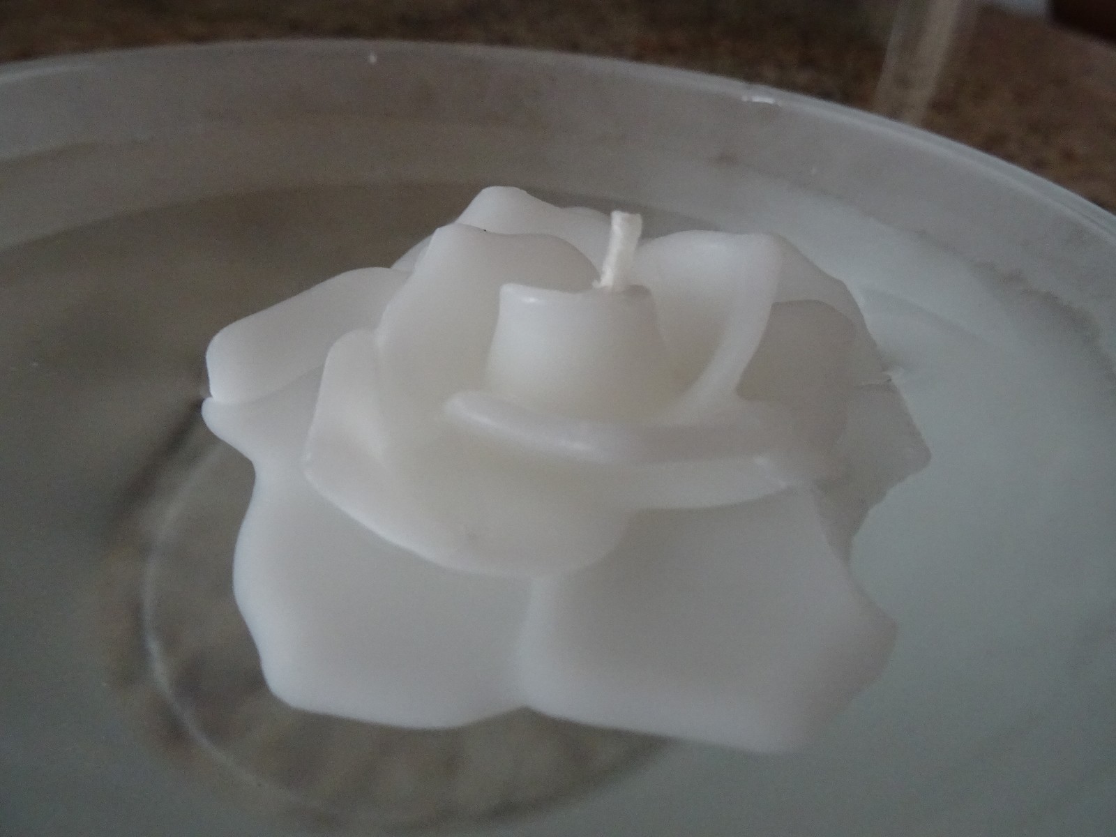 Floating Rose Candle/Frosted Rd Bowl Centerpiece Wedding Shower Celebration