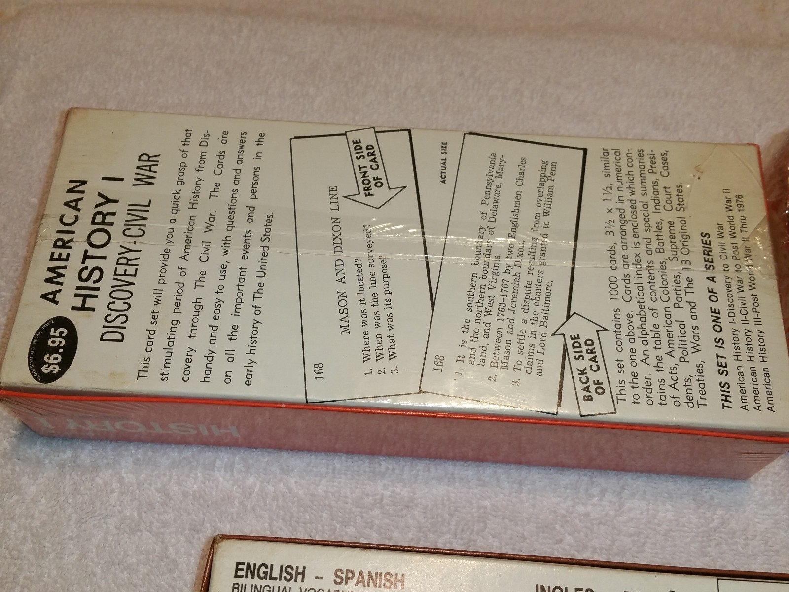 Lot of Vis-Ed American History I II Bilingual Spanish-English Study Card Sets