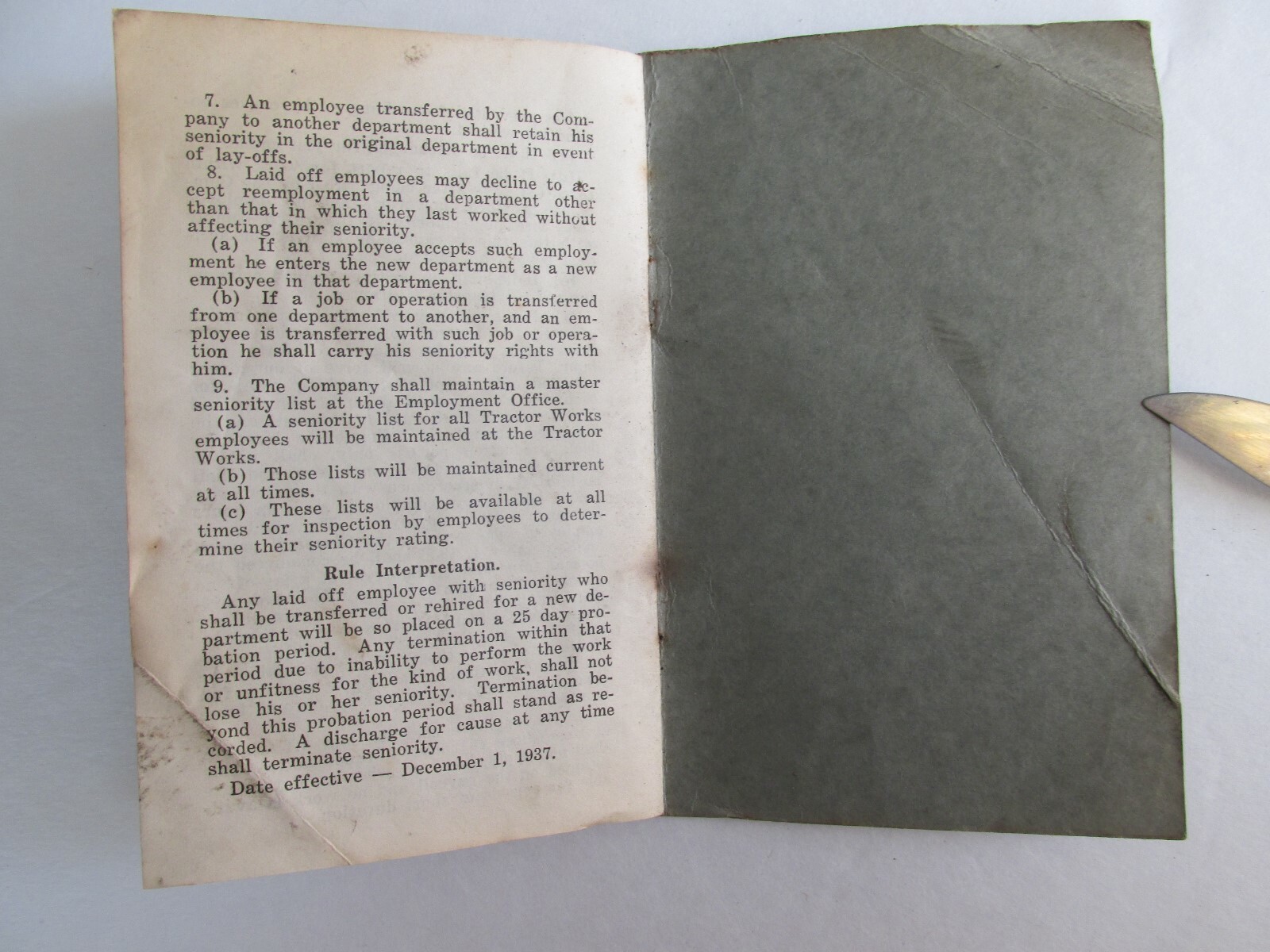 XX122 United Auto Automobile Workers Union local 180 1937 bylaws notebook