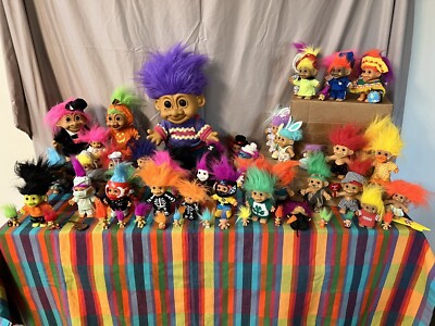64Vintage Russ Berrie Troll Dolls/ Books Various Sizes. Overall Great Condition.