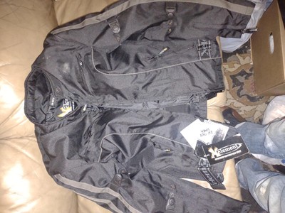 Element Motorcycle Jacket Mens Size Large Black Armored New With Tags 