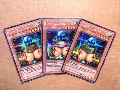 yugioh 3X Slate Warrior WC4-003 Secret Rare Moderately Played (Very Good)