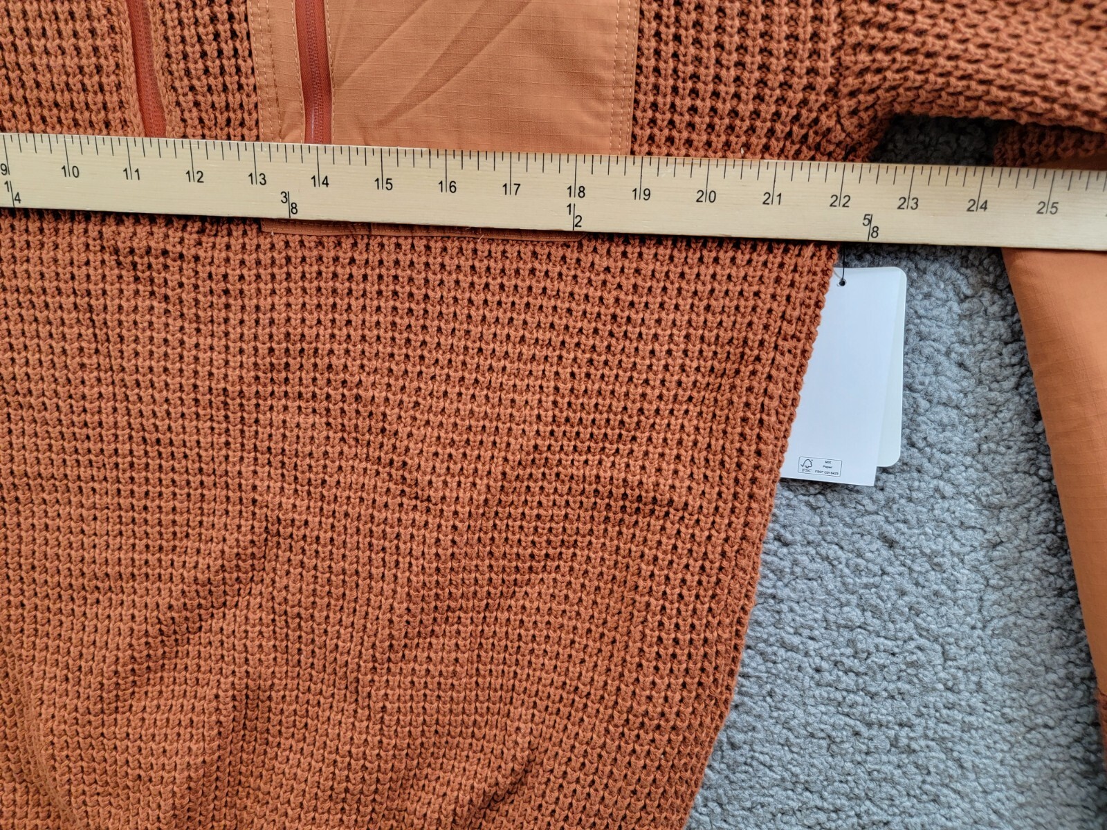Bass Outdoor Quarter-Zip Long Sleeve Pullover Patch Sweater Men's L Burnt Orange - Picture 6 of 17