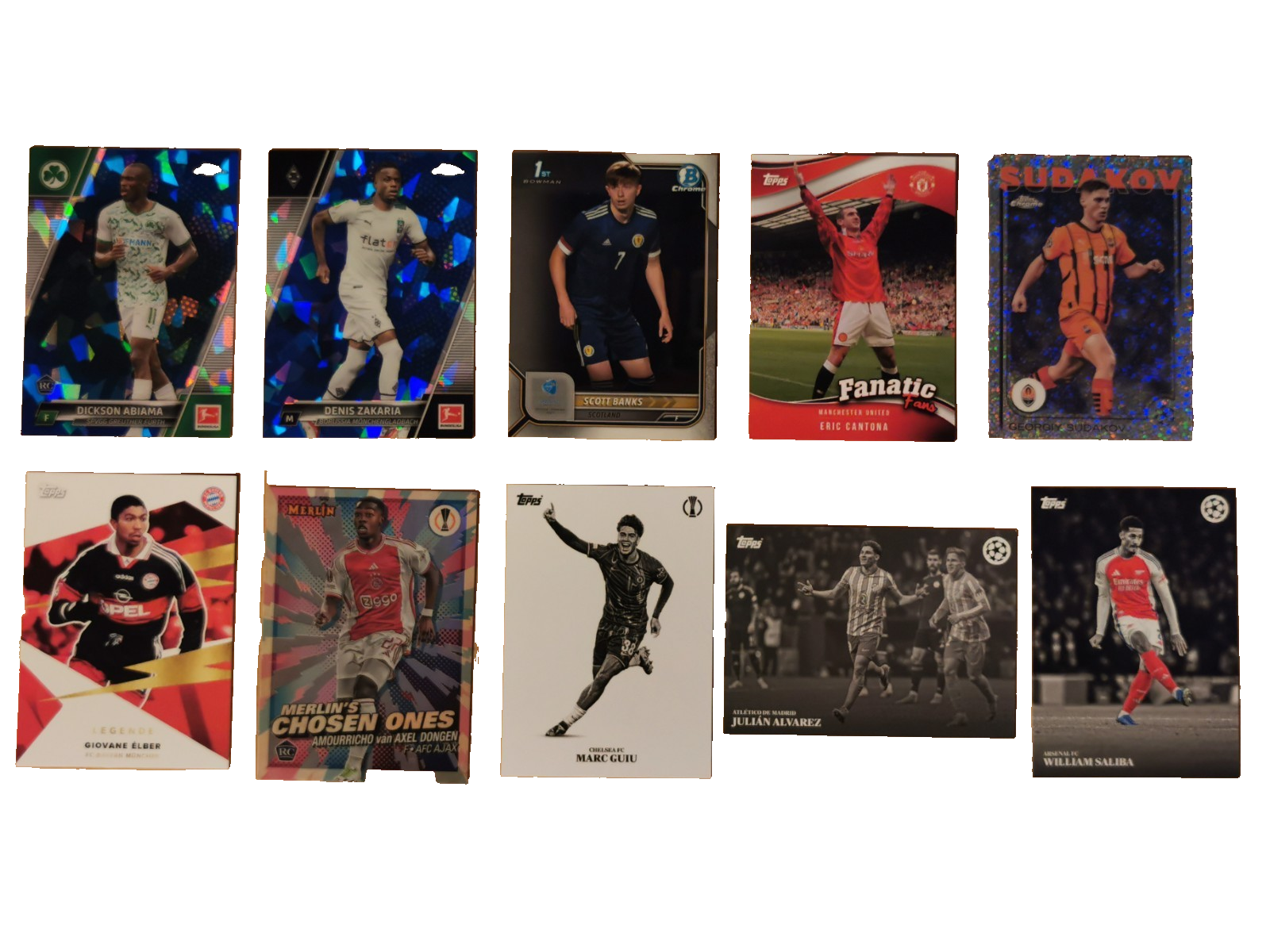 Topps / Panini - Soccer 10 Cards Lot - Attax/Donruss/Chrome/Finest uvm.