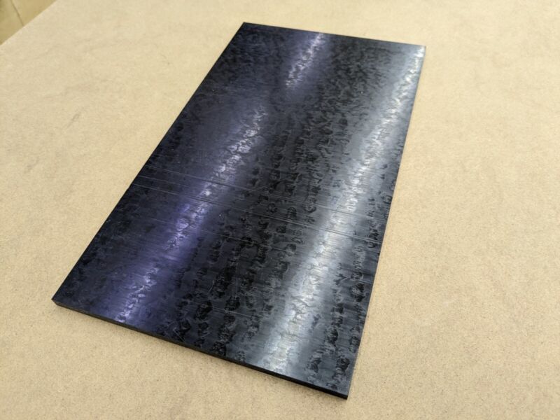 Black Plastic Delrin/Acetal sheet 6.5" x 11.75" x .27" (16.5 cm x 30 cm x 6.5mm)