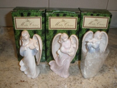 NEW RUSS THE MARBELLA COLLECTION FIGURINES ANGEL WITH FLUTE HARP LUTE BOX (SU4)