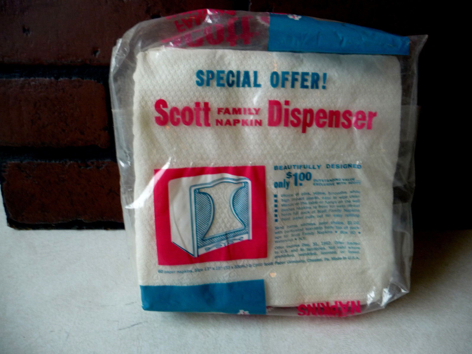 Vintage 1960's Scott Family Napkins Package Unopened