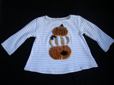 Mud Pie Infant Girl Sequin Pumpkin Top Size 12-18 Months