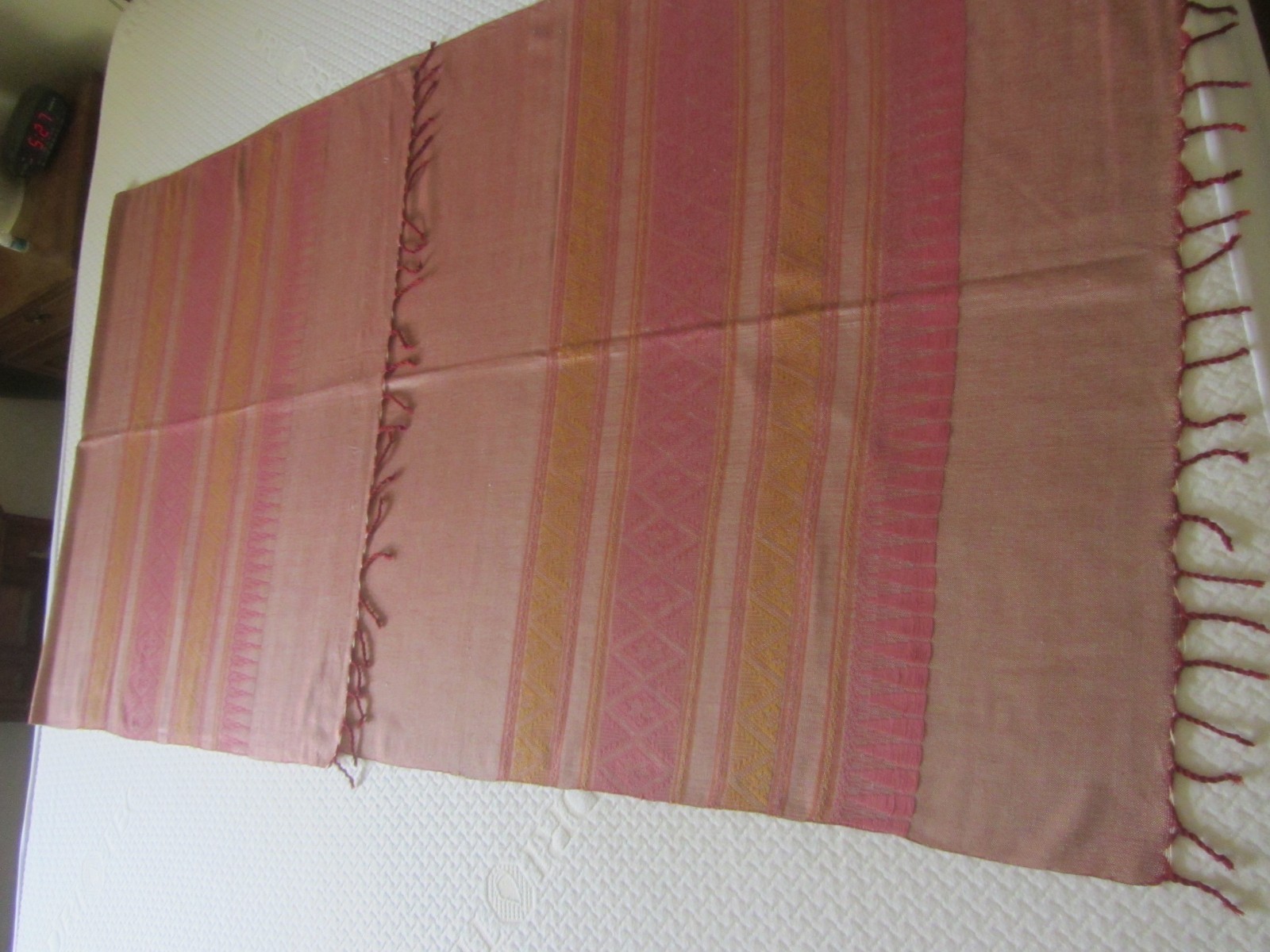 Thai Hand made /woven pink and gold  silk